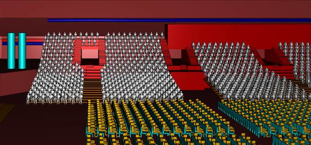 3D-Modell Arena Leipzig – Ansicht der Tribünen